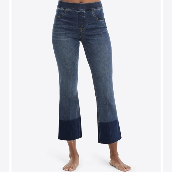 Spanx cropped flare jeans denim medium wash xs NEW - Picture 2 of 16